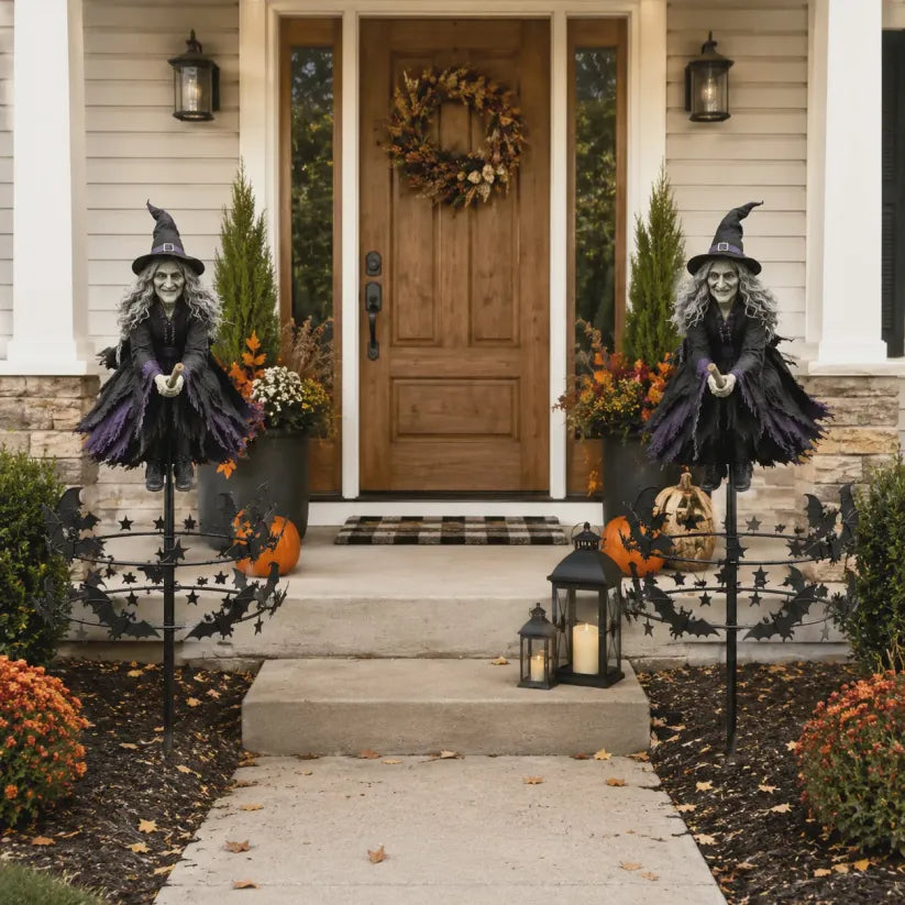 Flying Witch Halloween Wind Spinner – ✨ A Little Magic for Your Garden.