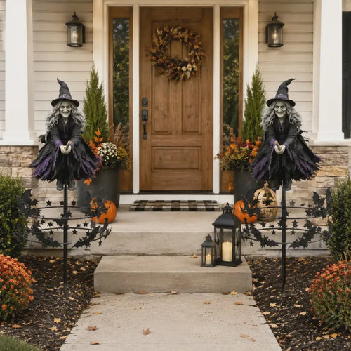 Flying Witch Halloween Wind Spinner – ✨ A Little Magic for Your Garden.