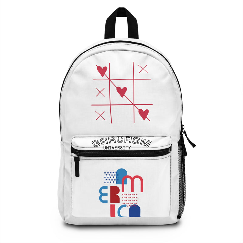Heart Tic-Tac-Toe Backpack — Cute Romantic School Bag with Heart Game Design