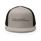Trucker Cap — 'Metal and Code Are Programming Languages' Embroidered Mesh Hat