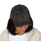 Hello World Vintage Embroidered Cap — Retro Red Baseball Hat