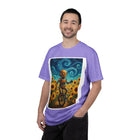 Robot in Sunflowers T-Shirt — Whimsical Vintage Robot Unicycle Art Tee