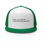 Trucker Cap — 'Metal and Code Are Programming Languages' Embroidered Mesh Hat