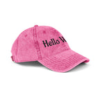 Hello World Vintage Embroidered Cap — Retro Red Baseball Hat