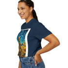 Robot in Sunflowers T-Shirt — Whimsical Vintage Robot Unicycle Art Tee
