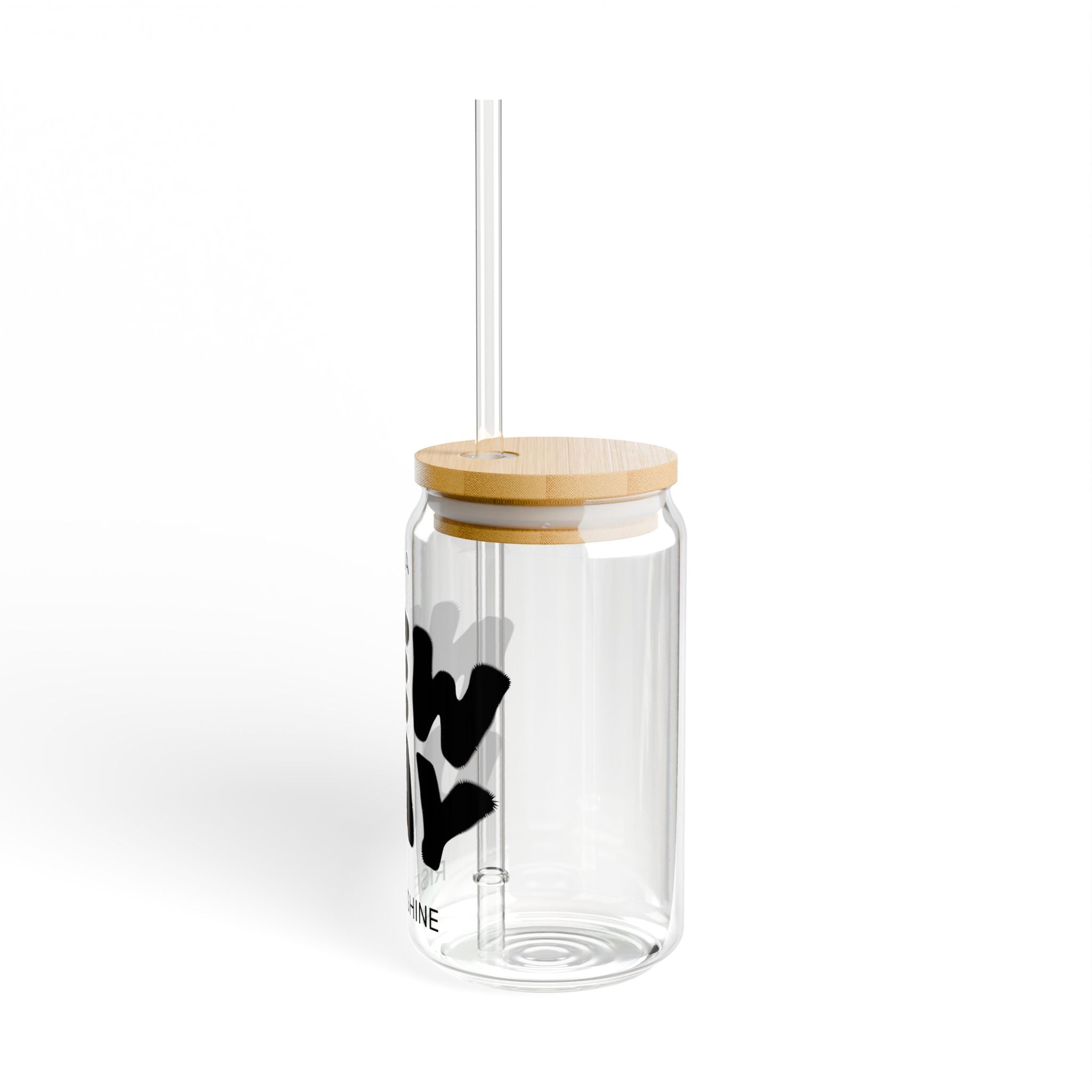 Sipper Glass - "It's a New Day" 16oz Motivational Drink Jar with Straw
