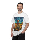 Robot in Sunflowers T-Shirt — Whimsical Vintage Robot Unicycle Art Tee