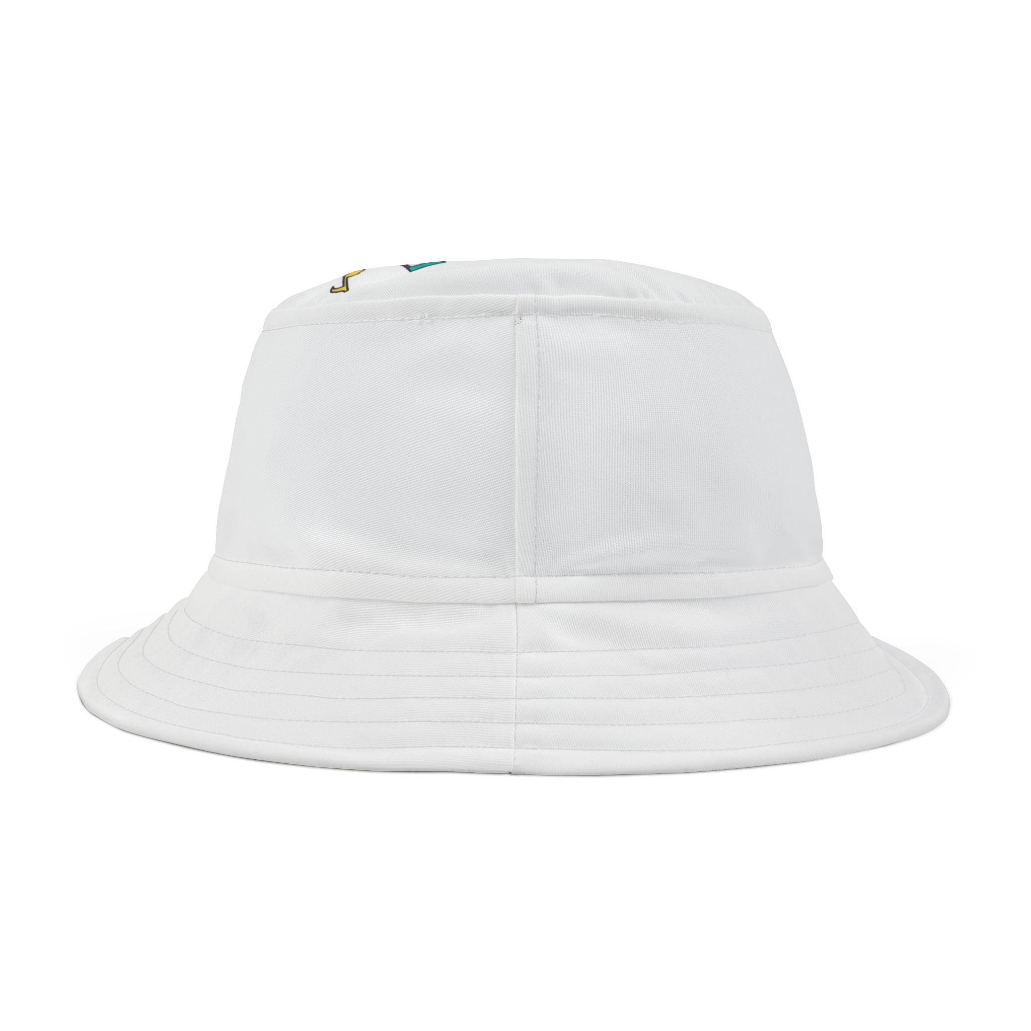 Bucket Hat — Classic White All-Over Print Sun Hat