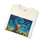 Robot in Sunflowers T-Shirt — Whimsical Vintage Robot Unicycle Art Tee