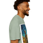 Robot in Sunflowers T-Shirt — Whimsical Vintage Robot Unicycle Art Tee