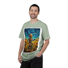 Robot in Sunflowers T-Shirt — Whimsical Vintage Robot Unicycle Art Tee
