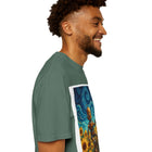 Robot in Sunflowers T-Shirt — Whimsical Vintage Robot Unicycle Art Tee
