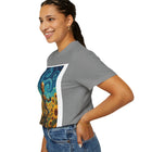Robot in Sunflowers T-Shirt — Whimsical Vintage Robot Unicycle Art Tee