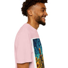 Robot in Sunflowers T-Shirt — Whimsical Vintage Robot Unicycle Art Tee