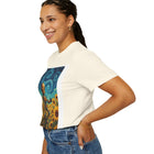 Robot in Sunflowers T-Shirt — Whimsical Vintage Robot Unicycle Art Tee