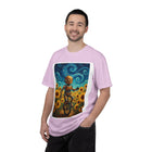 Robot in Sunflowers T-Shirt — Whimsical Vintage Robot Unicycle Art Tee