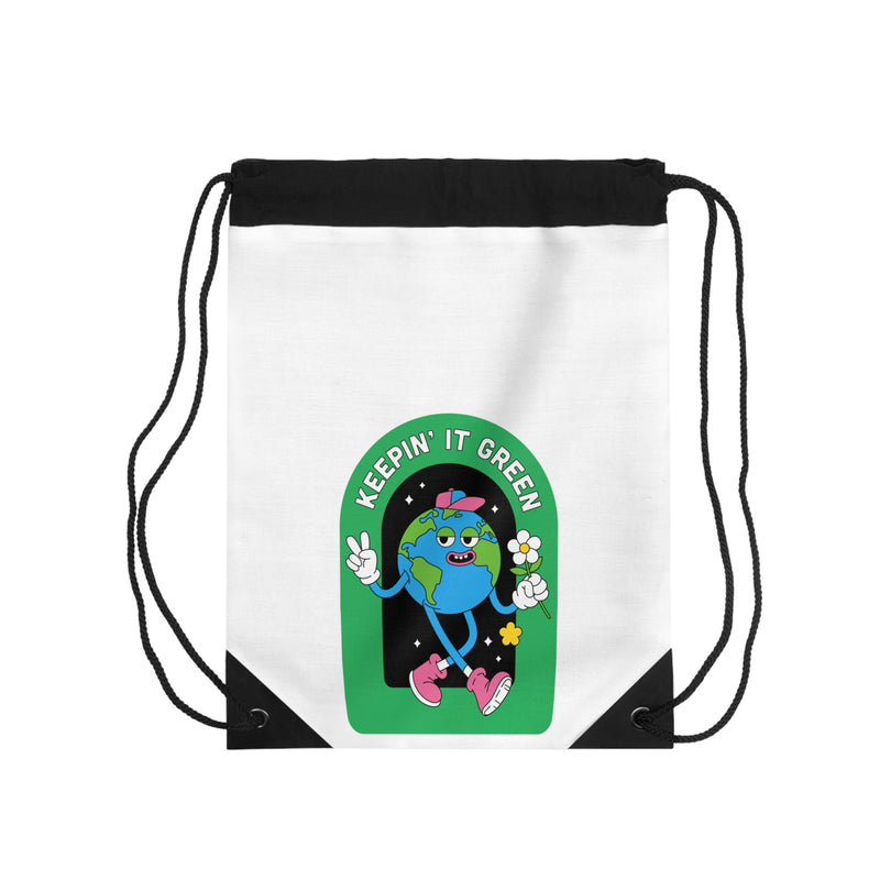 Keepin' It Green Drawstring Bag — Think Green Eco-Friendly Gym Sack