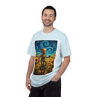 Robot in Sunflowers T-Shirt — Whimsical Vintage Robot Unicycle Art Tee