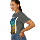 Robot in Sunflowers T-Shirt — Whimsical Vintage Robot Unicycle Art Tee