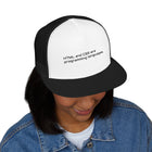 Trucker Cap — 'Metal and Code Are Programming Languages' Embroidered Mesh Hat