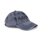 Hello World Vintage Embroidered Cap — Retro Red Baseball Hat