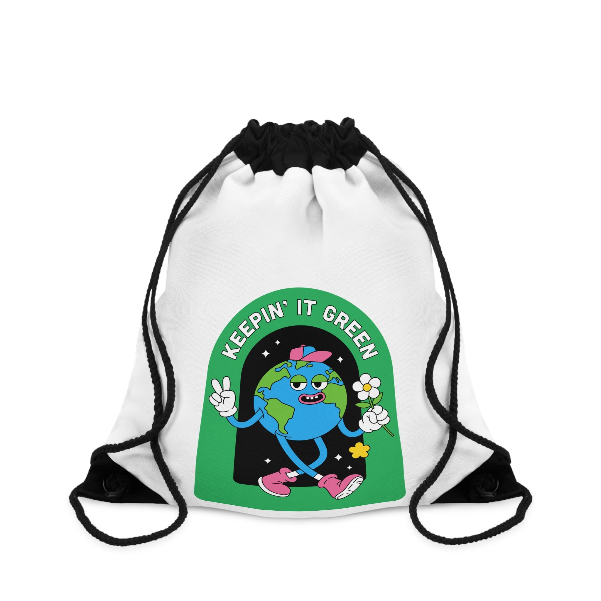 Keepin' It Green Drawstring Bag — Think Green Eco-Friendly Gym Sack