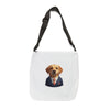 Labrador in Suit Adjustable Tote Bag — Cute Dog Portrait Crossbody Tote