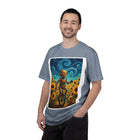 Robot in Sunflowers T-Shirt — Whimsical Vintage Robot Unicycle Art Tee