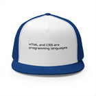 Trucker Cap — 'Metal and Code Are Programming Languages' Embroidered Mesh Hat