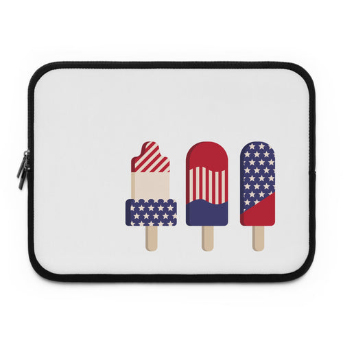 Patriotic Popsicles Laptop Sleeve — 4th of July USA Flag Design