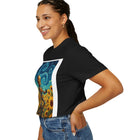 Robot in Sunflowers T-Shirt — Whimsical Vintage Robot Unicycle Art Tee