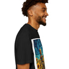 Robot in Sunflowers T-Shirt — Whimsical Vintage Robot Unicycle Art Tee