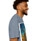 Robot in Sunflowers T-Shirt — Whimsical Vintage Robot Unicycle Art Tee