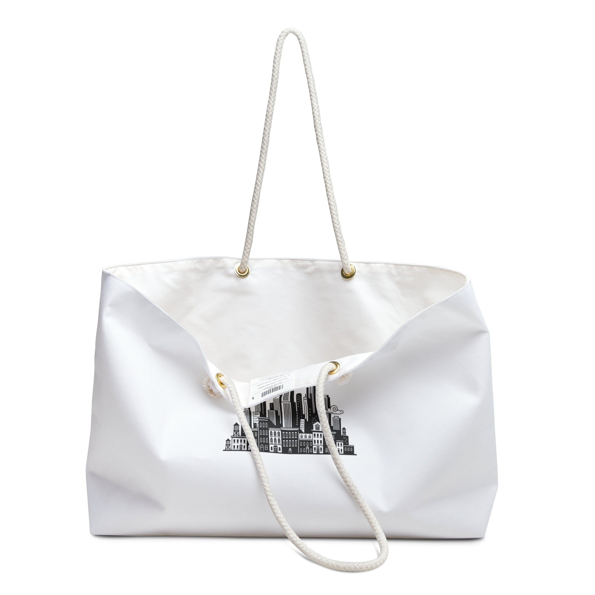 Minimalist Cityscape Weekender Bag – Monochrome Urban Travel Tote