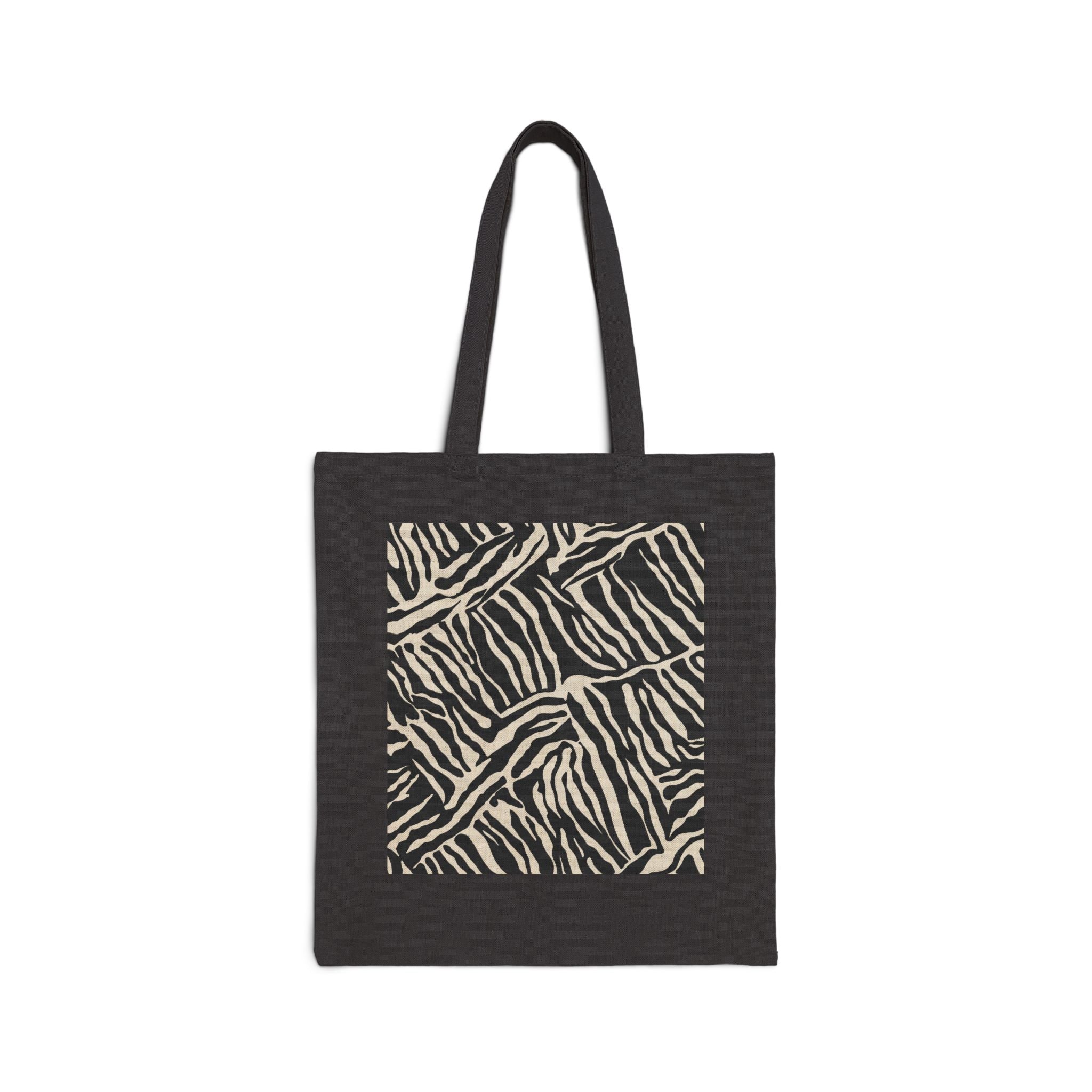 Zebra Print Canvas Tote Bag — Eco-Friendly Animal Pattern Market Tote