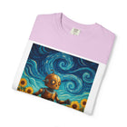 Robot in Sunflowers T-Shirt — Whimsical Vintage Robot Unicycle Art Tee