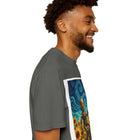 Robot in Sunflowers T-Shirt — Whimsical Vintage Robot Unicycle Art Tee