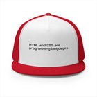 Trucker Cap — 'Metal and Code Are Programming Languages' Embroidered Mesh Hat