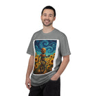 Robot in Sunflowers T-Shirt — Whimsical Vintage Robot Unicycle Art Tee