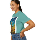 Robot in Sunflowers T-Shirt — Whimsical Vintage Robot Unicycle Art Tee