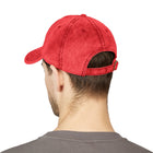 Hello World Vintage Embroidered Cap — Retro Red Baseball Hat