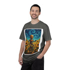 Robot in Sunflowers T-Shirt — Whimsical Vintage Robot Unicycle Art Tee